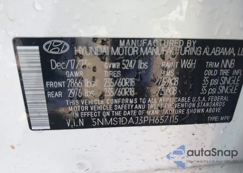 2023 Hyundai Santa Fe Se from USA, damaged, VIN 5NMS1DAJ3PH657115